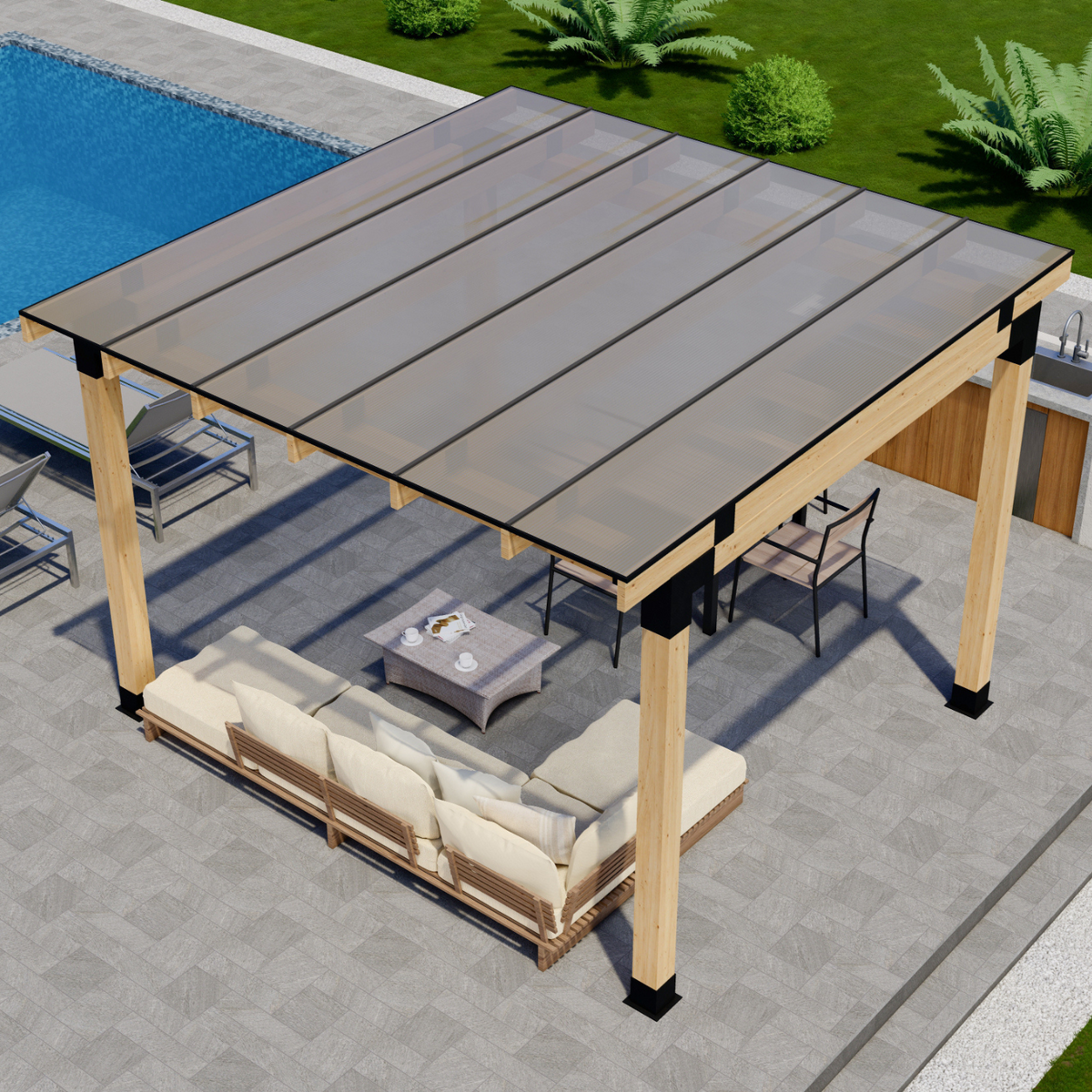 Clear-Roof Patio Cover (or White or Bronze Roof)