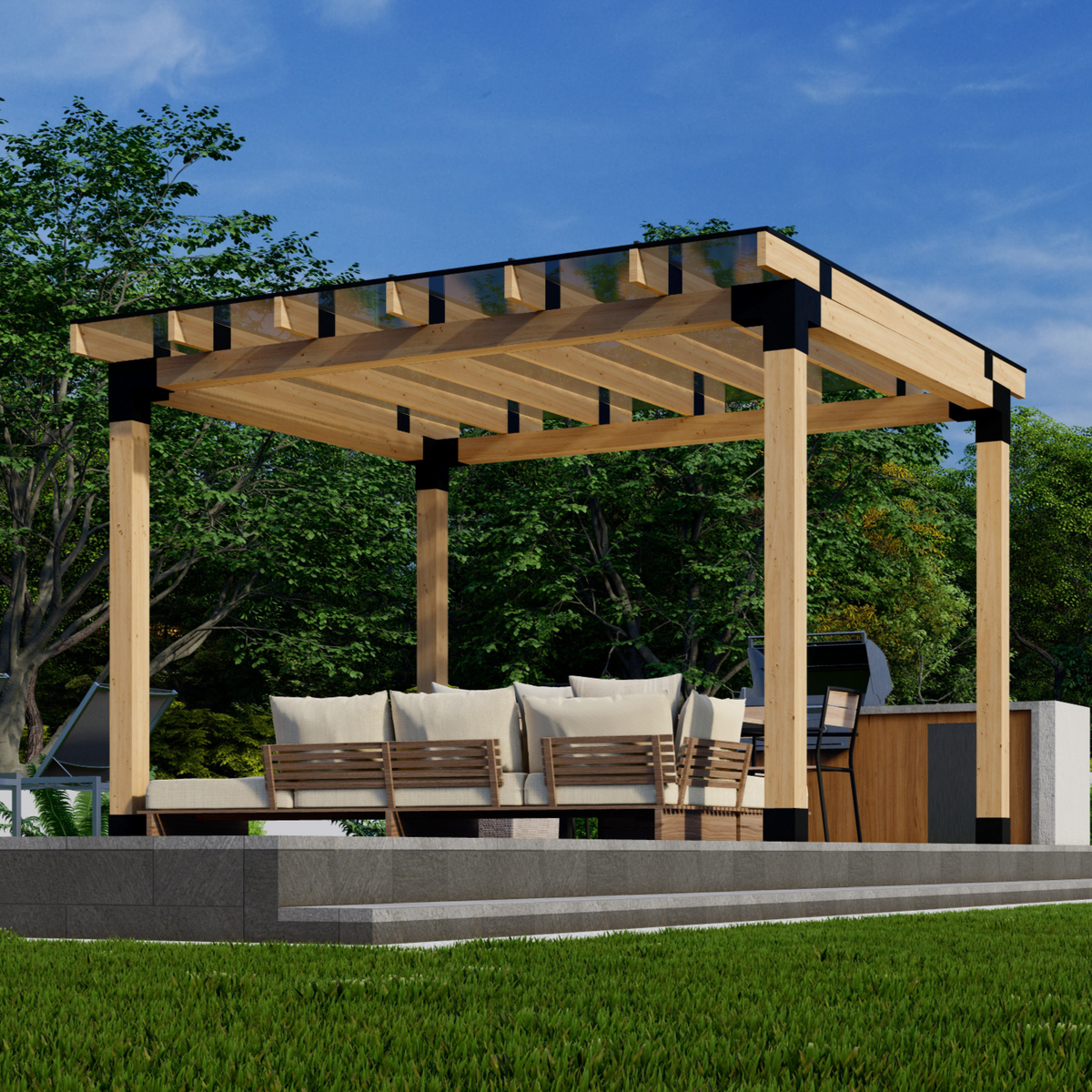 Clear-Roof Patio Cover (or White or Bronze Roof)
