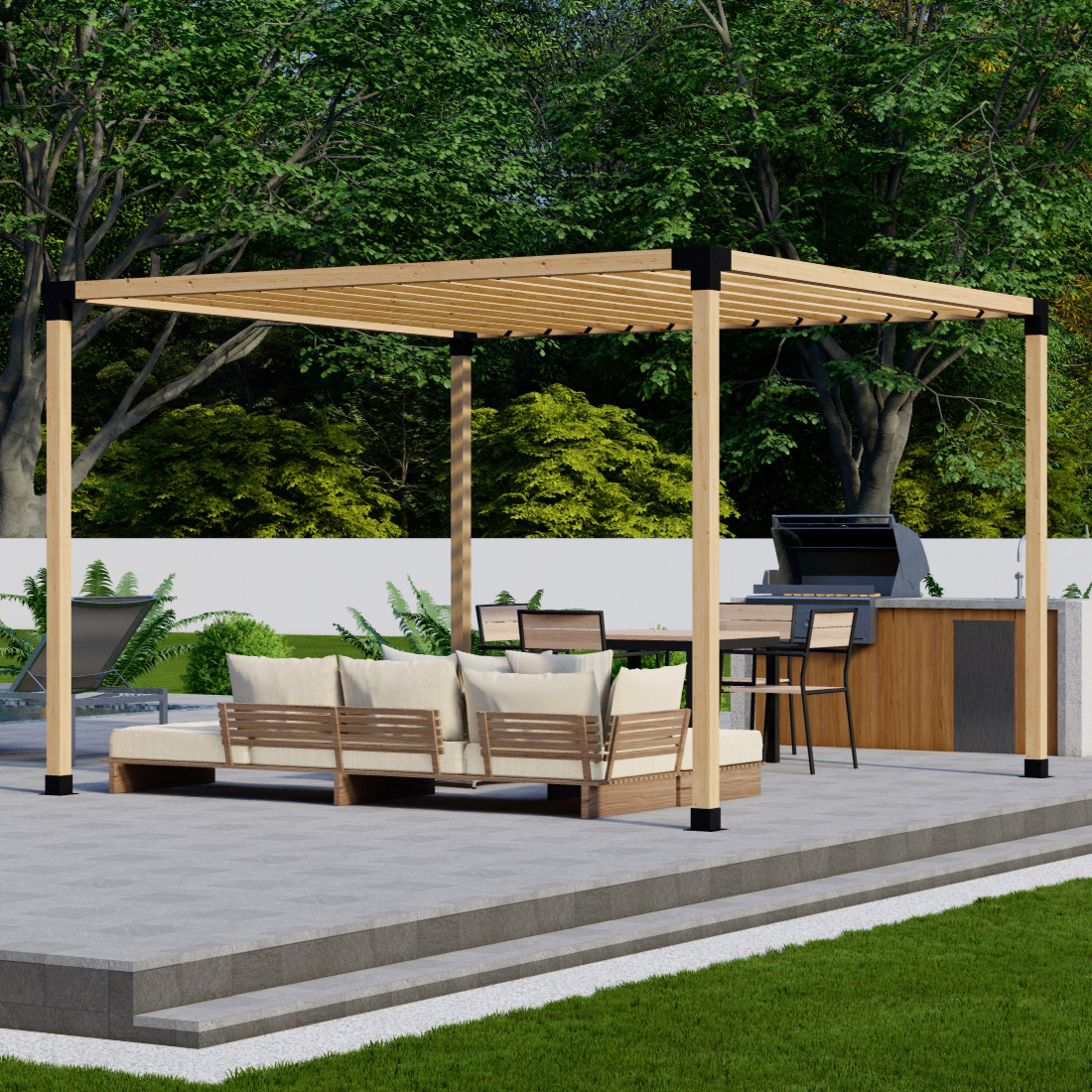 DIY Kit for a Simple Pergola With Roof