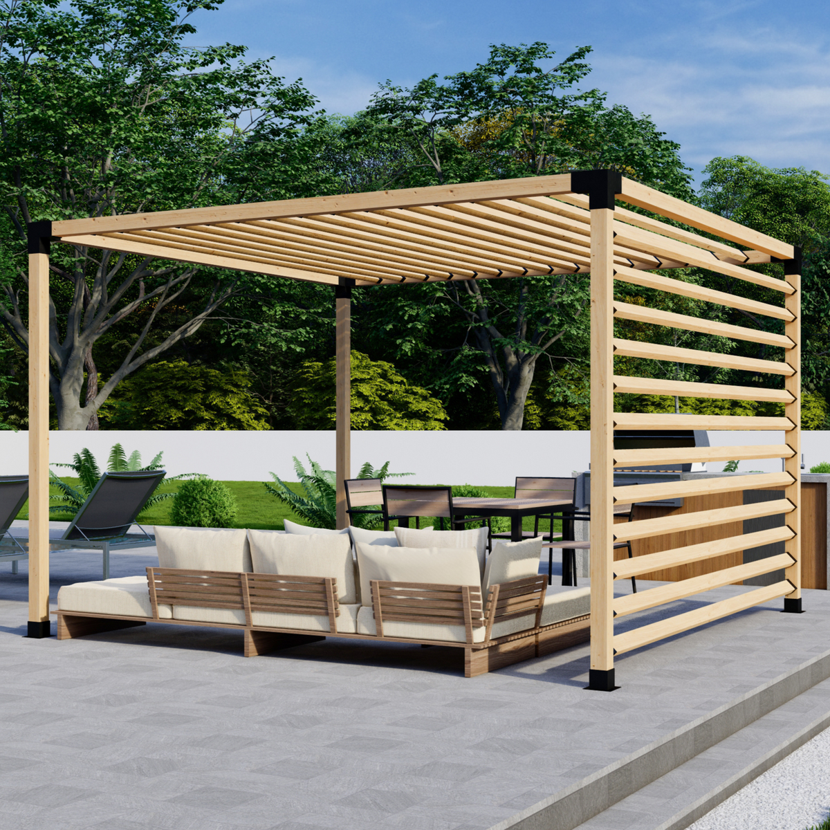 Black Pergola Brackets (4x4) Kit