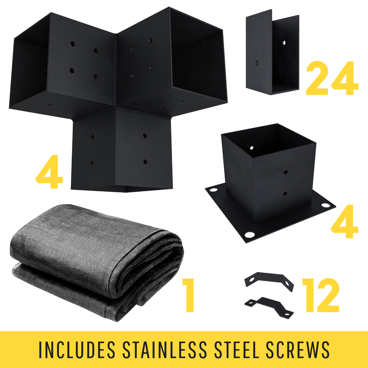 Kit for an Outdoor Pergola With Canopy