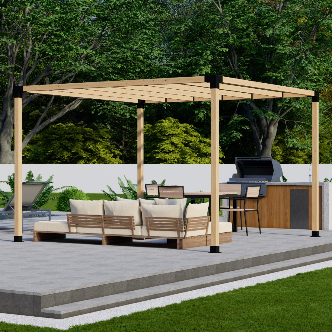4-Post Pergola Kit - For Free-Standing Pergola Up to 12' x 12'
