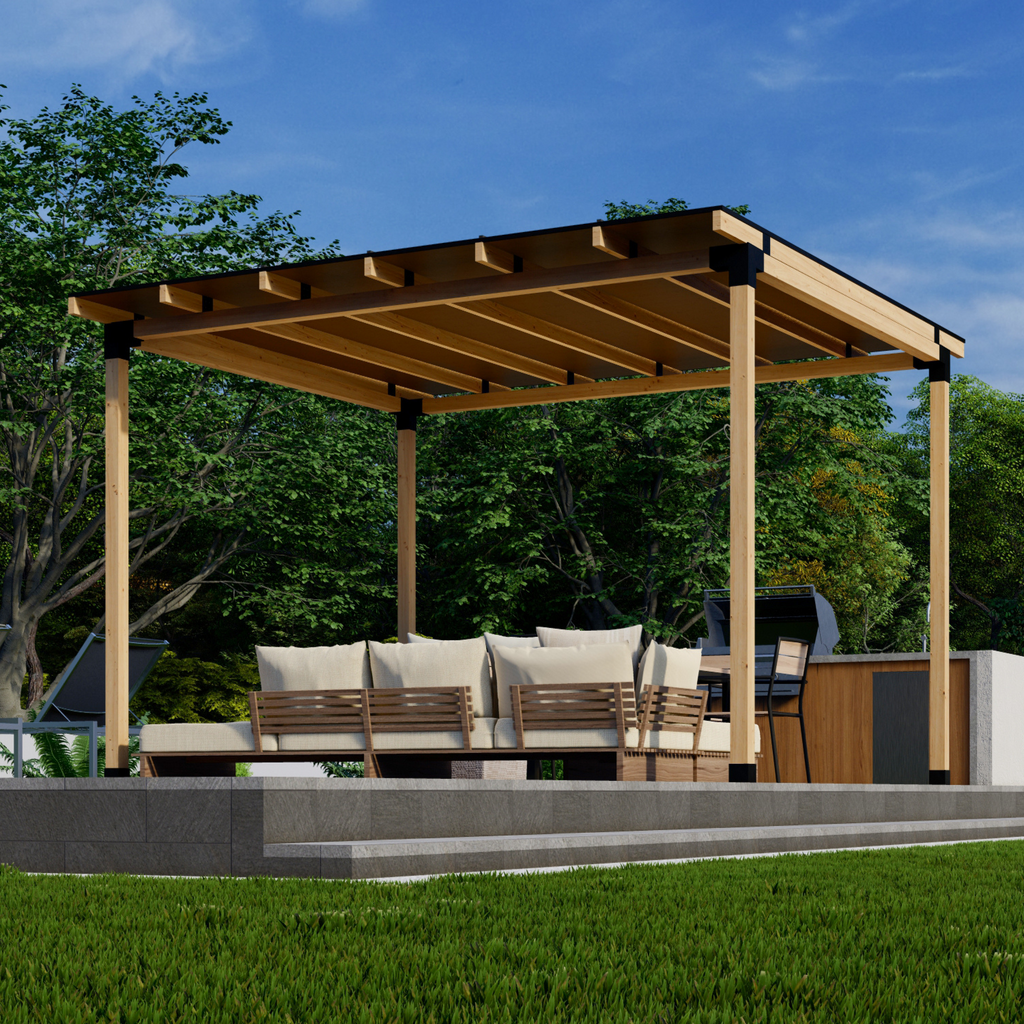 Patio Cover Structure w/ Polycarbonate Roof