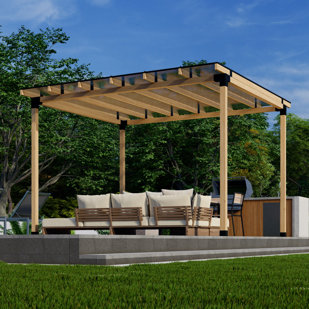 Patio Cover Structure w/ Polycarbonate Roof