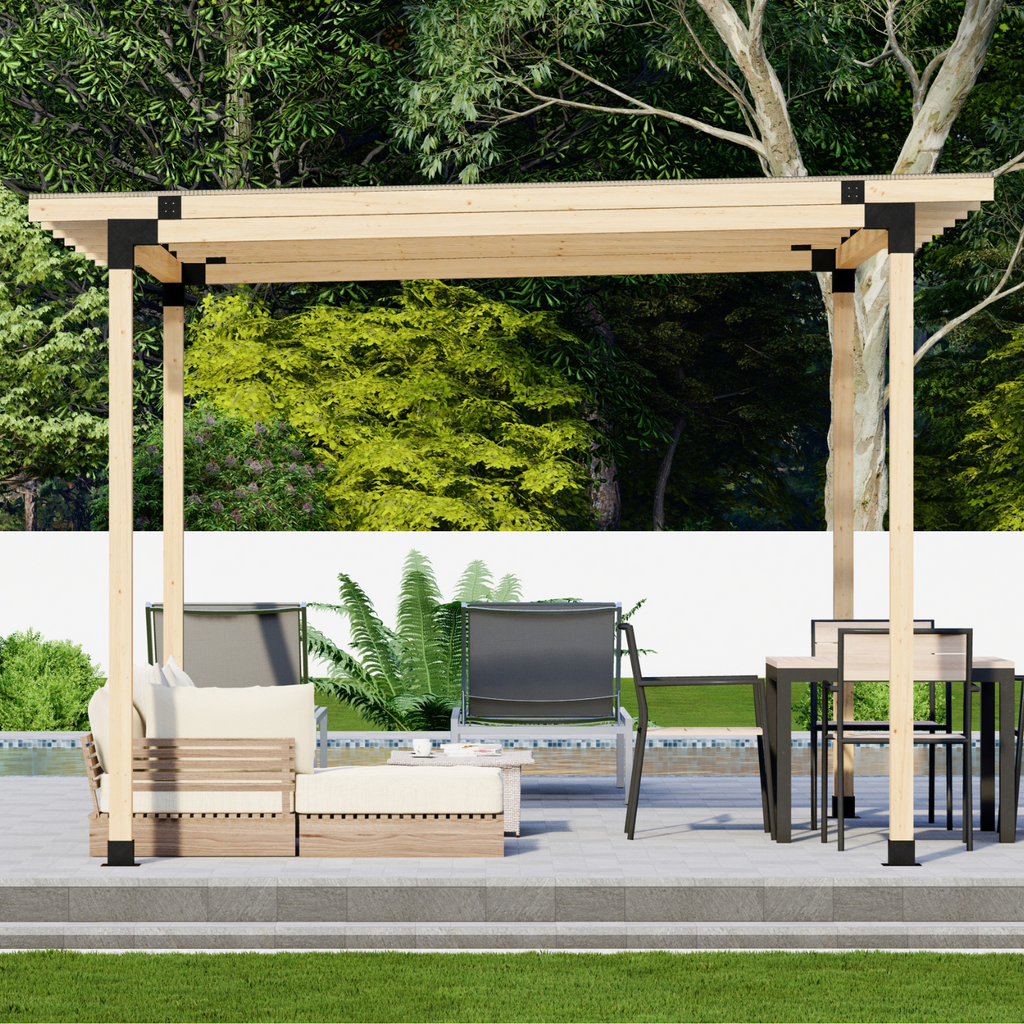 Patio Cover Structure w/ Polycarbonate Roof