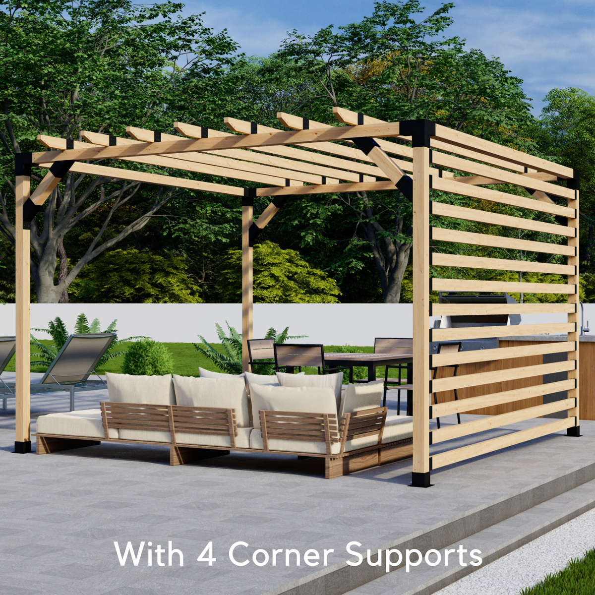DIY Kit for a Small Pergola With Roof