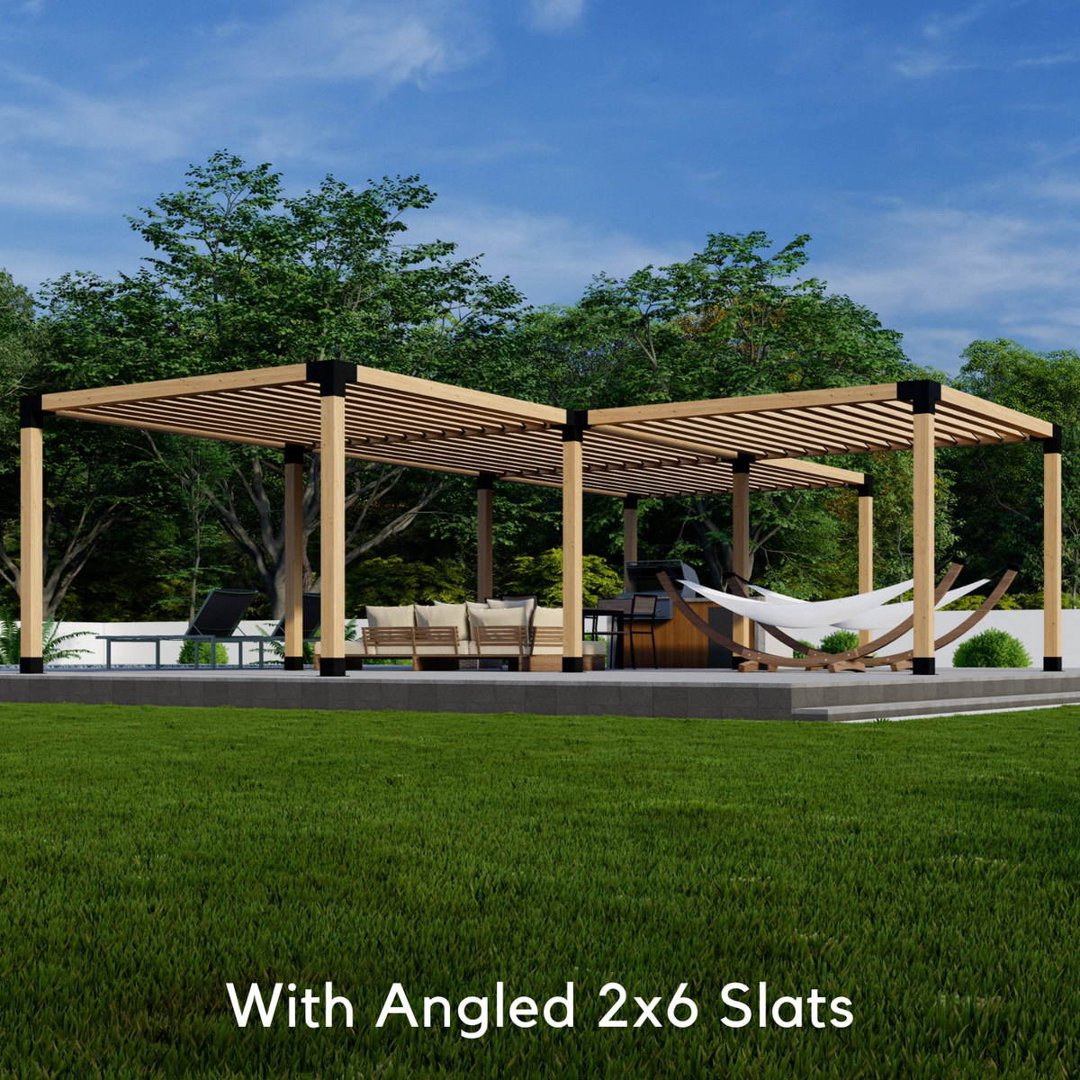 T-Shaped Pergola Kit - For a 4-Block Pergola Any Size Up to 36' x 24'