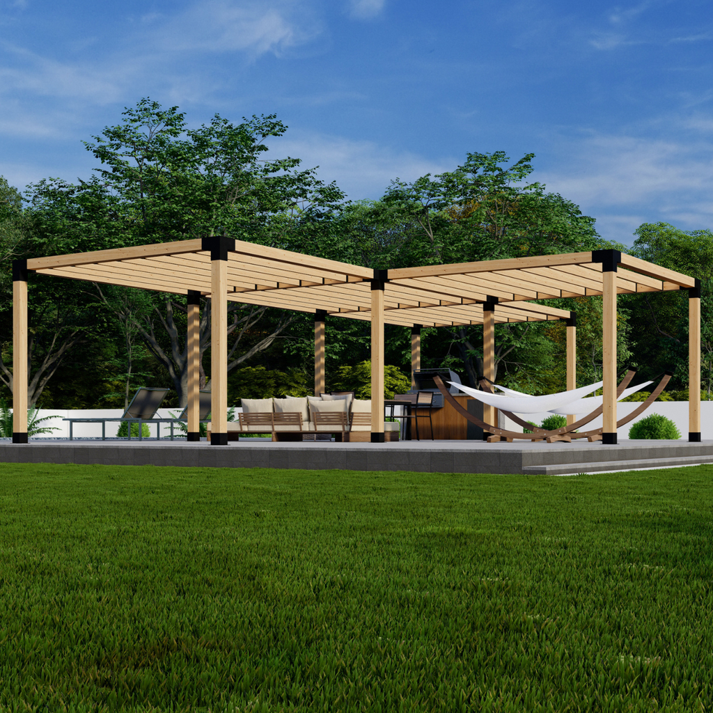 T-Shaped Pergola Kit - For a 4-Block Pergola Any Size Up to 36' x 24'