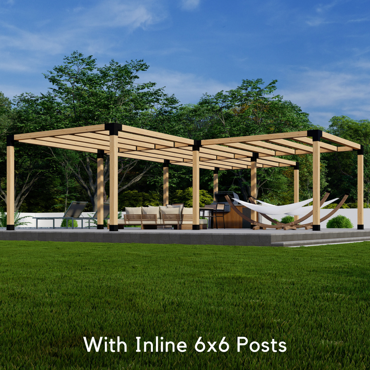 T-Shaped Pergola Kit - For a 4-Block Pergola Any Size Up to 36' x 24'