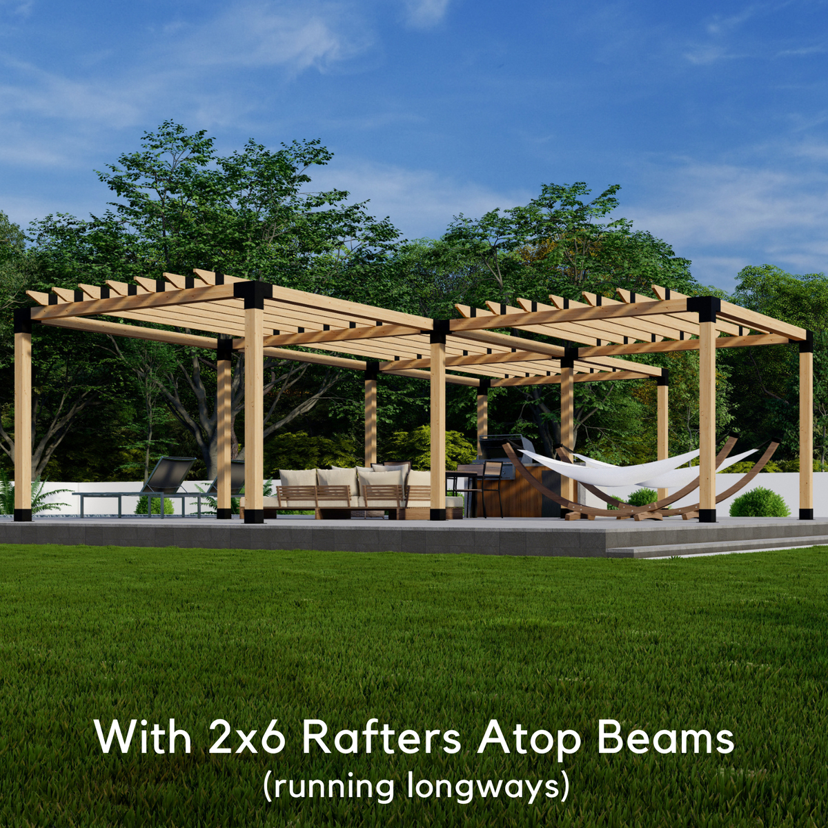 T-Shaped Pergola Kit - For a 4-Block Pergola Any Size Up to 36' x 24'