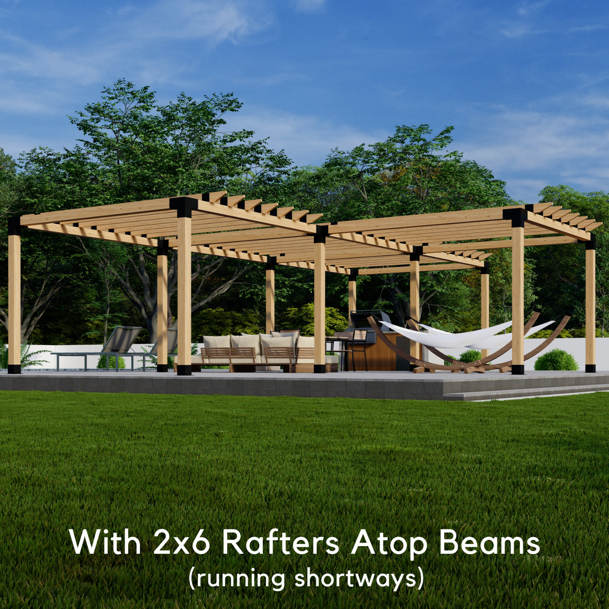 T-Shaped Pergola Kit - For a 4-Block Pergola Any Size Up to 36' x 24'