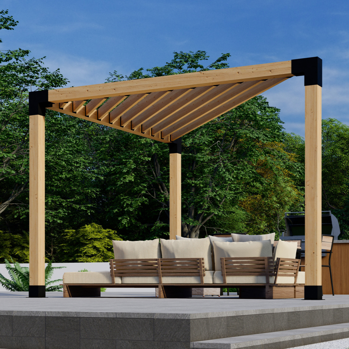 DIY Corner Pergola Kit With Roof