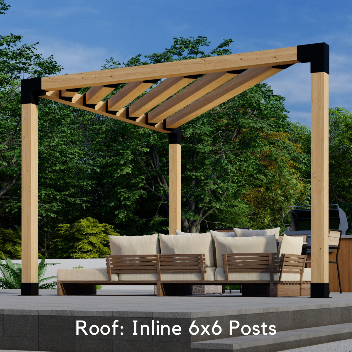 DIY Pergola Kit for a Freestanding Triangle Pergola Up to 12' x 12'