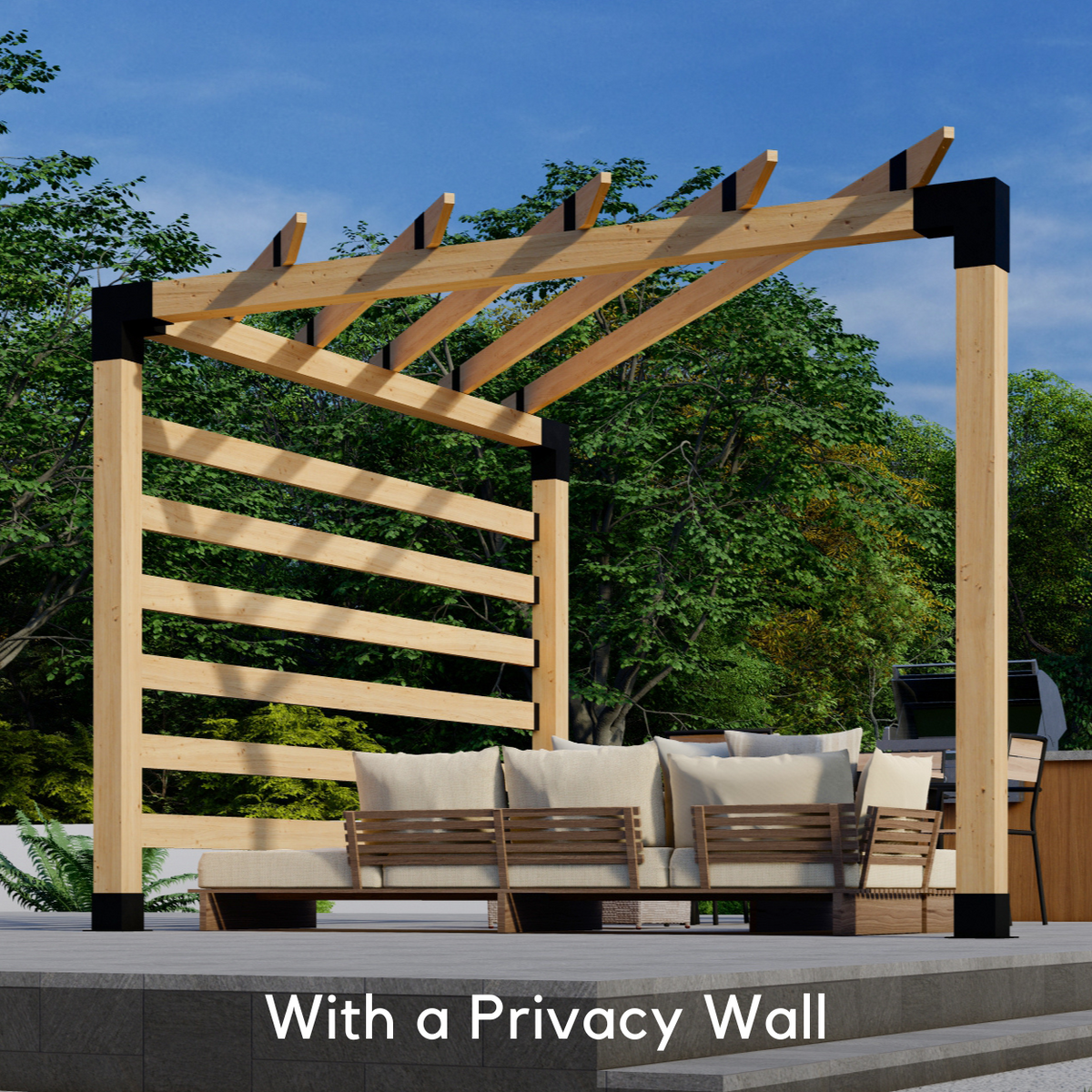 Kit for a Small Corner Pergola With Roof