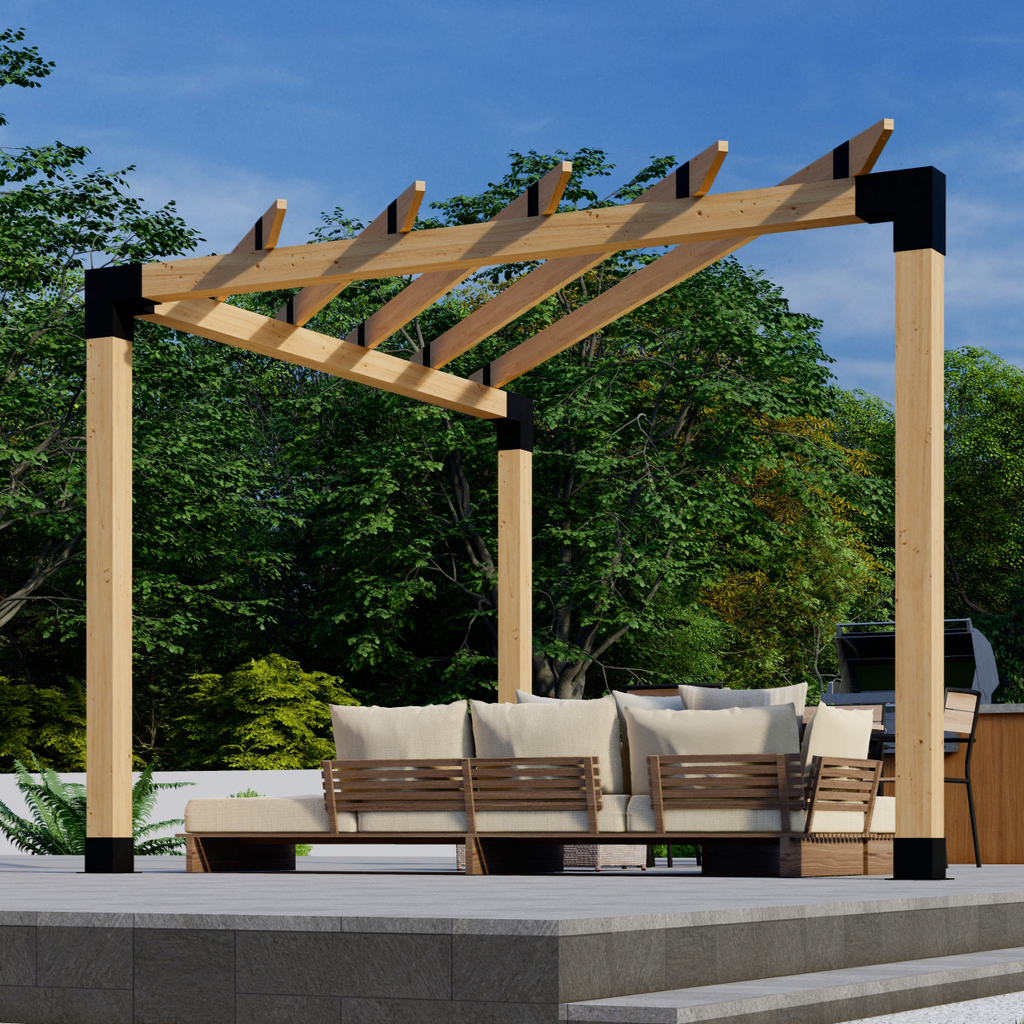 Kit for a Small Corner Pergola With Roof