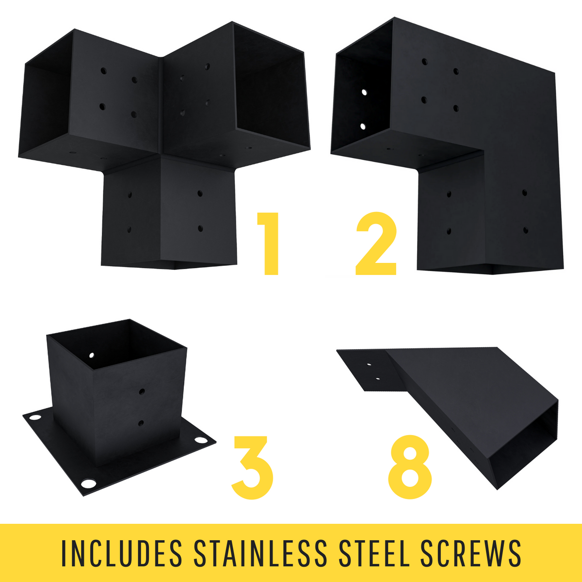 Kit for a Three-Sided Pergola With Roof