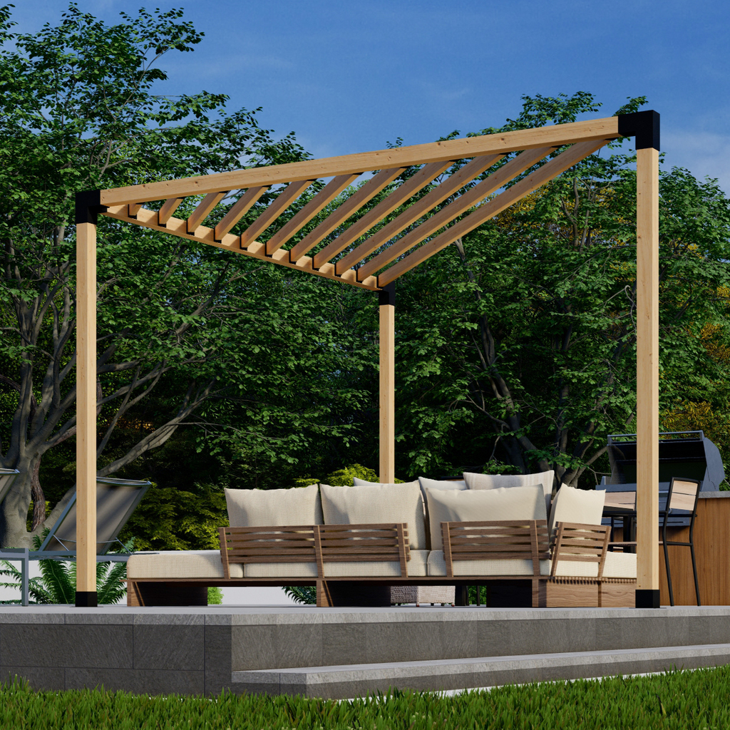 Kit for a Triangular Pergola With Roof
