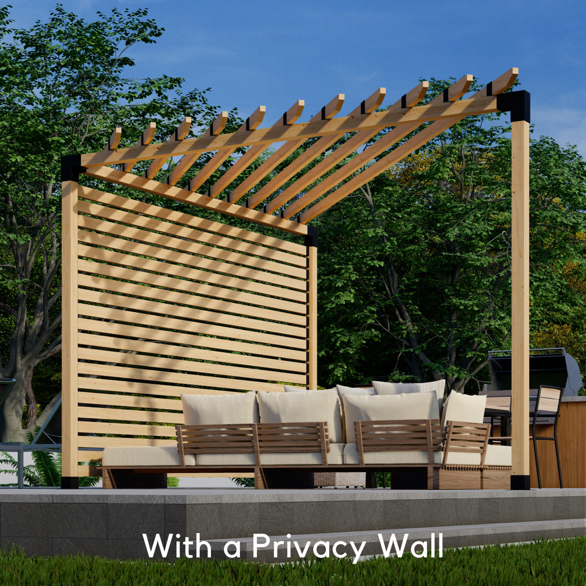 Kit for a Triangle Pergola With Roof
