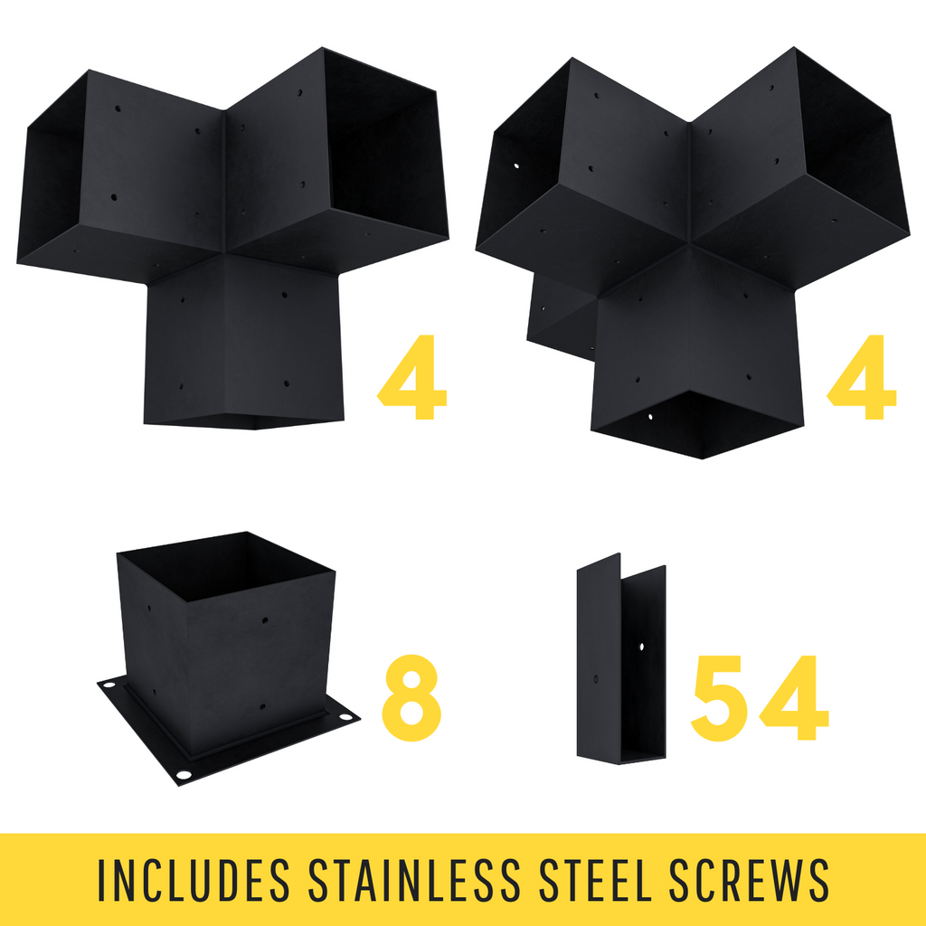 Kit for a Dining Pergola With Roof and 2 Walls