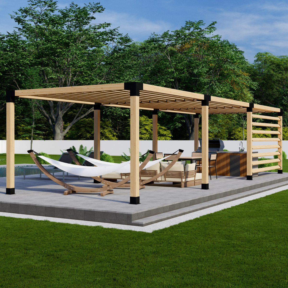 Bracket Kit for Building a Wood Pergola With Roof