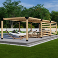 Pergola Kit: 6x6 Brackets for Frame + 2x6 Brackets for Optional Roof/Walls