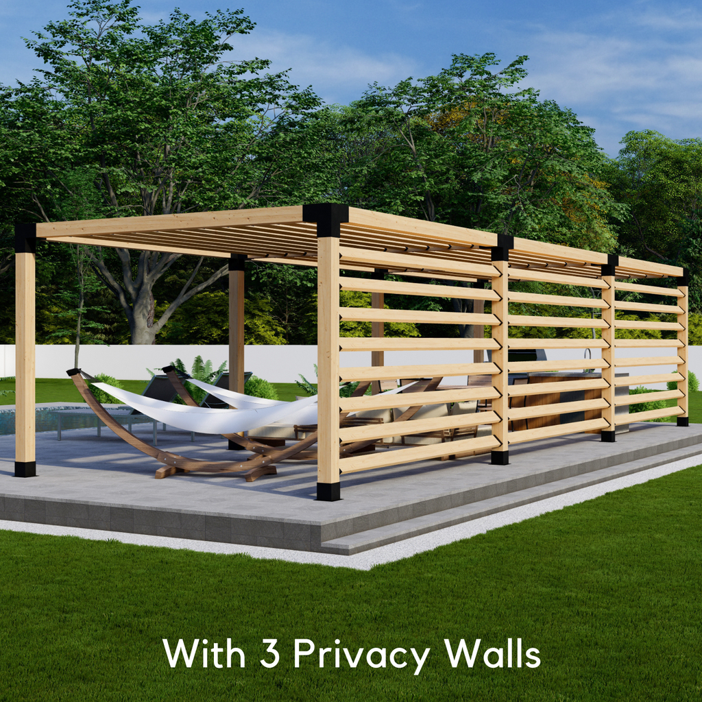Pergola Kit: 6x6 Brackets for Frame + 2x6 Brackets for Optional Roof/Walls
