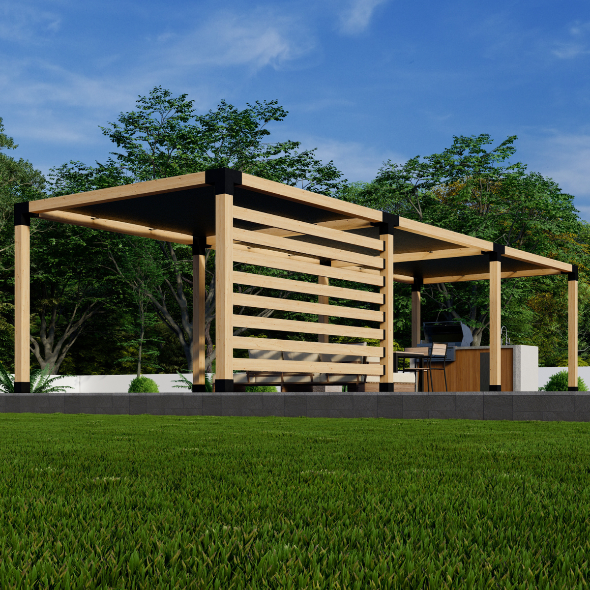Kit for a Patio Pergola With Canopies