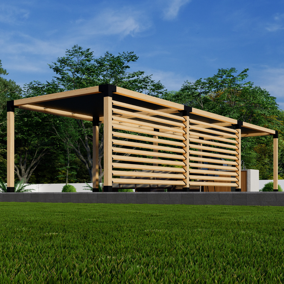 Kit to Build a Pergola on Stone Patio (or Concrete)