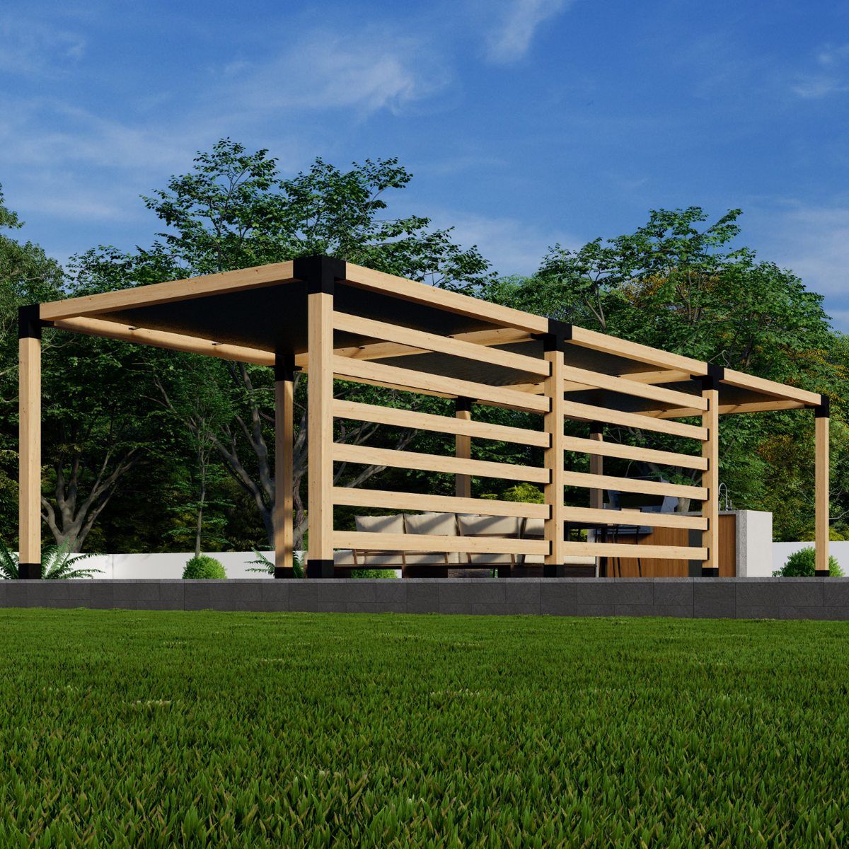 Kit for a Pergola Over Jacuzzi or Patio