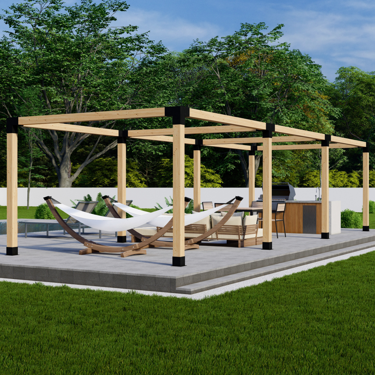 Bracket Kit for a Pergola Wooden Frame