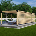 Bracket Kit for an Outdoor Wooden Pergola With Roof