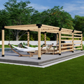 Kit for a Dining Pergola With Roof and 2 Walls