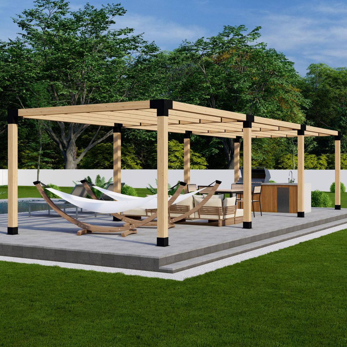 Narrow Pergola Kit - Brackets & Hardware for Any Size Pergola