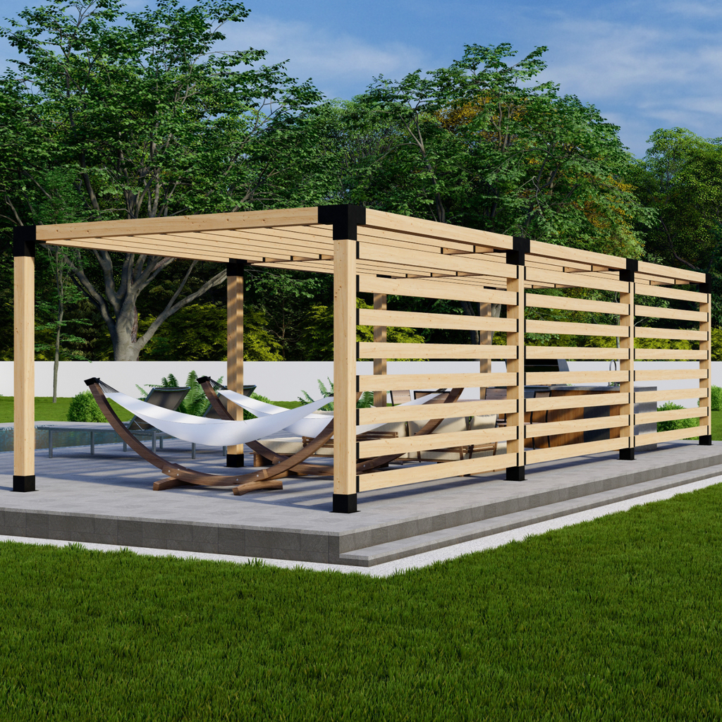 DIY Kit for a Pergola With Privacy Slats