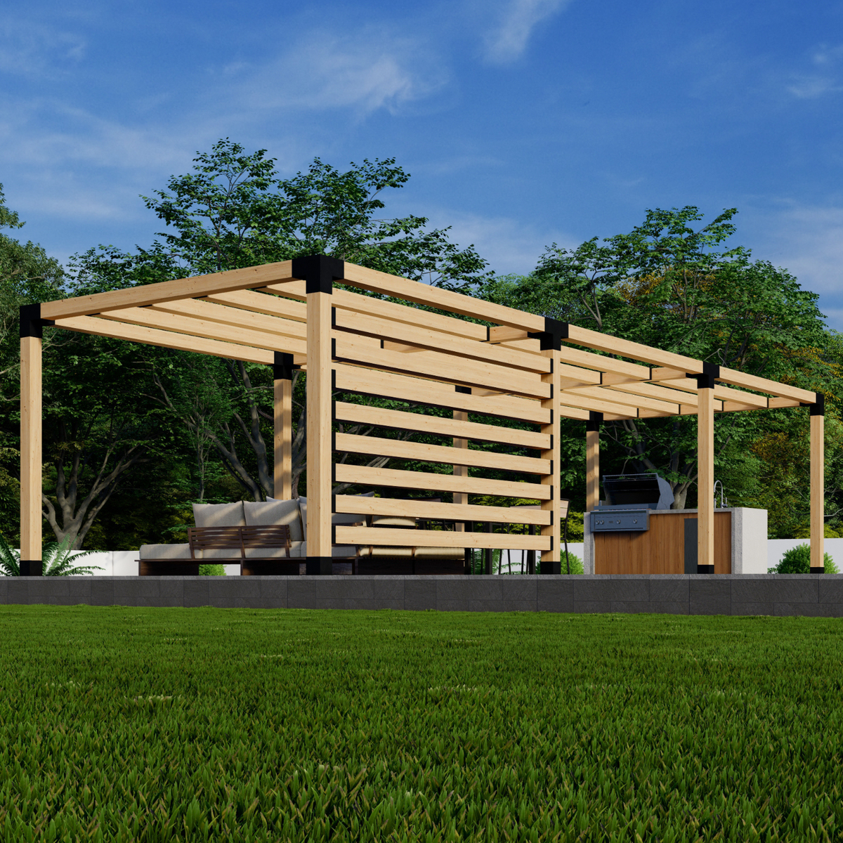DIY Kit to Build a Pergola With Covered Roof
