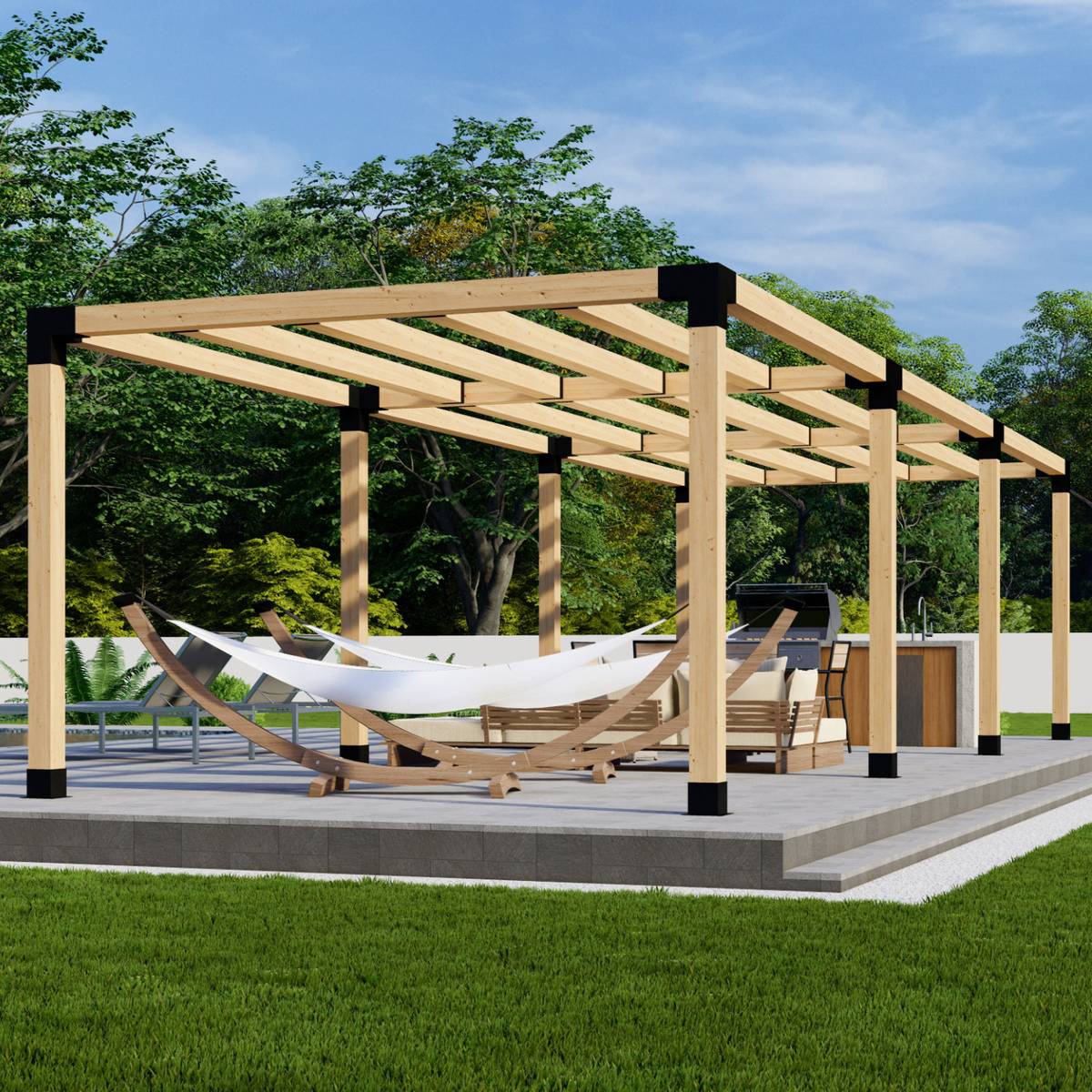 DIY Bracket Kit for Building a Narrow Pergola