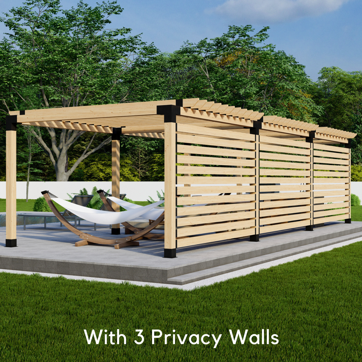 Kit for Building a Pergola for Deck Shade