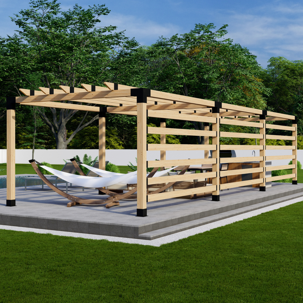 DIY Bracket Kit for Building a Long Pergola