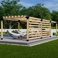 DIY Kit for a Wooden Pergola With Shade Walls