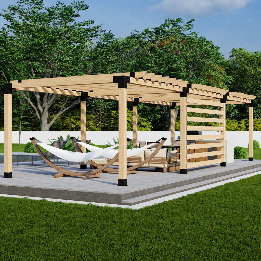 Kit to Build a Free-Standing Pergola in Middle of Yard