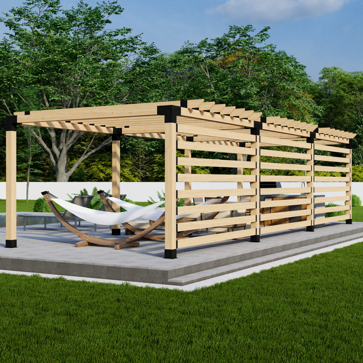 Modern Black Pergola Brackets Kit