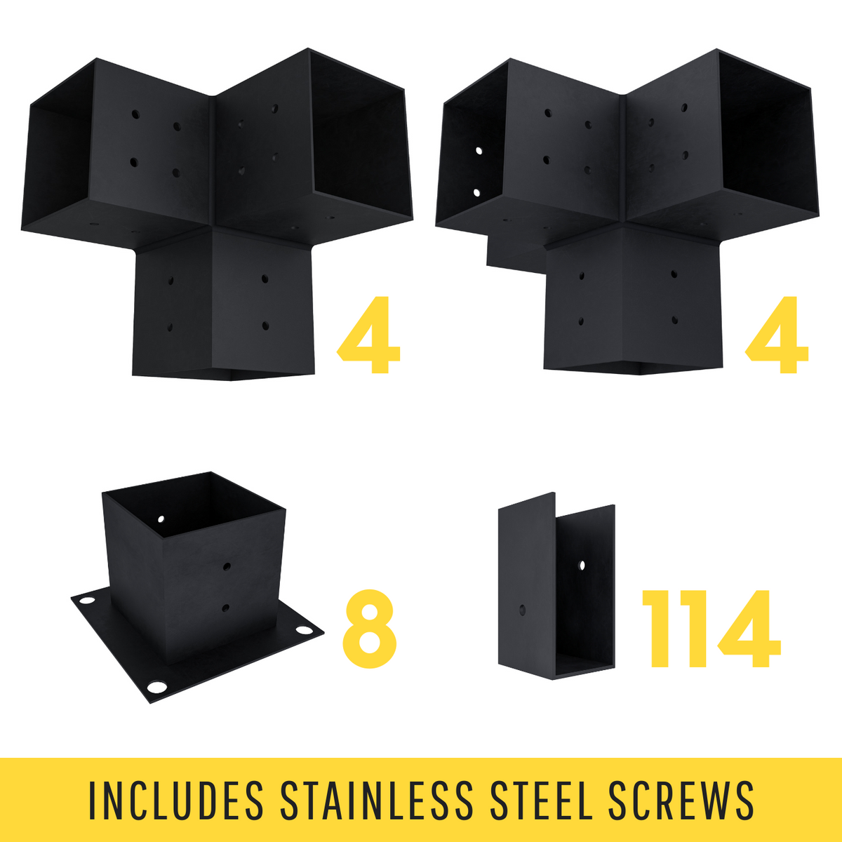 Kit for Building a Pergola Over Paver Patio or Concrete