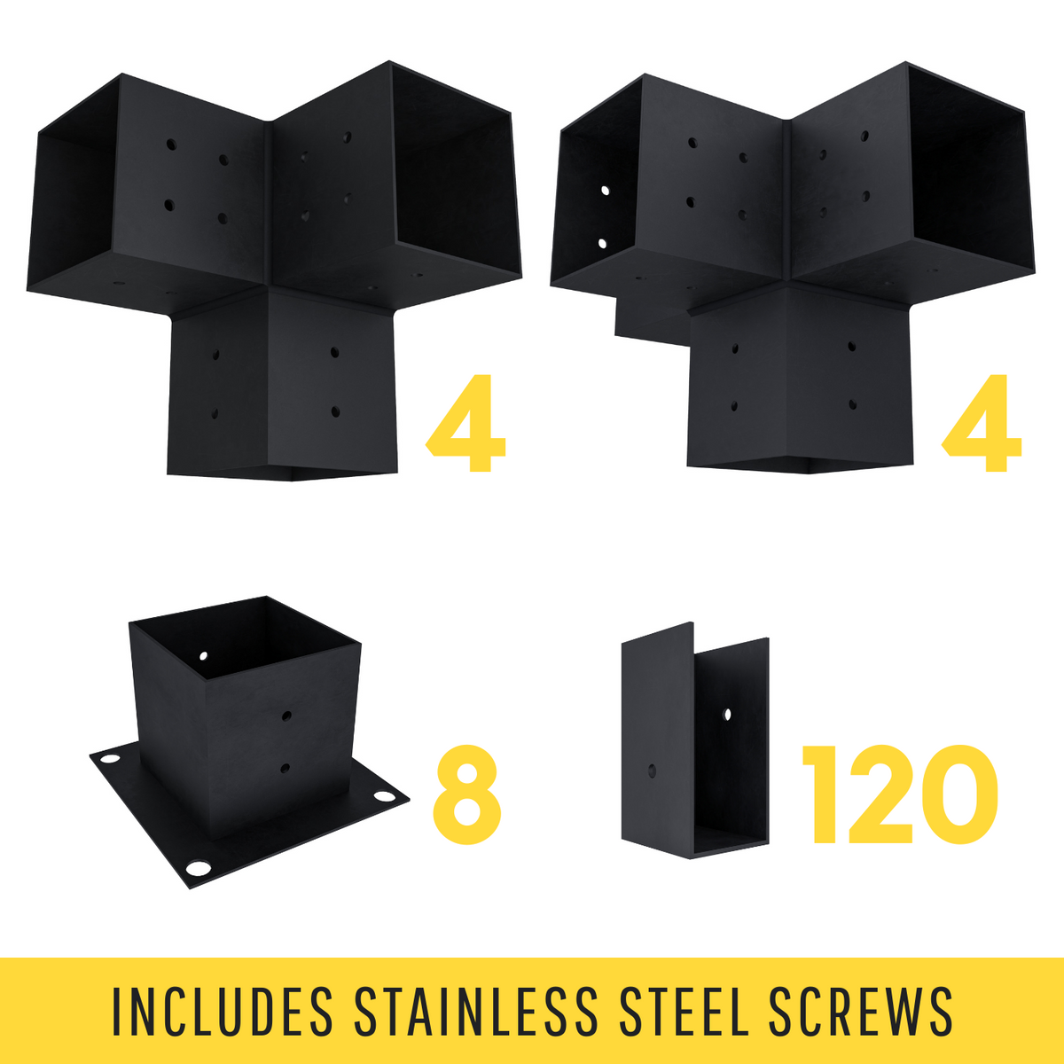 Bracket Kit for a Modern Metal and Wood Pergola