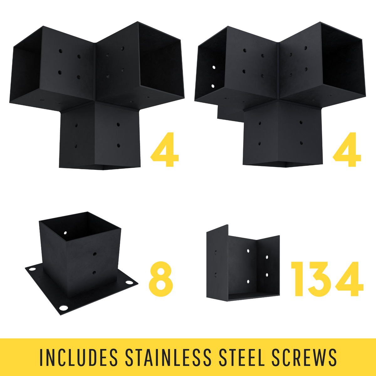 Set of 4x4 Brackets for Pergola