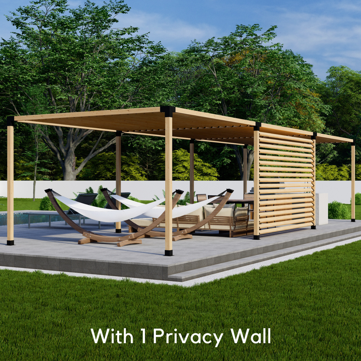 Kit for Building a Pergola Over Paver Patio or Concrete