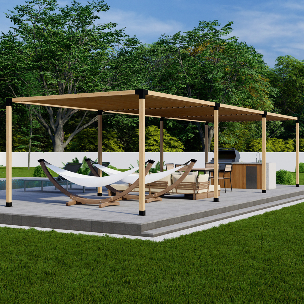 Kit for Building a Pergola Over Paver Patio or Concrete