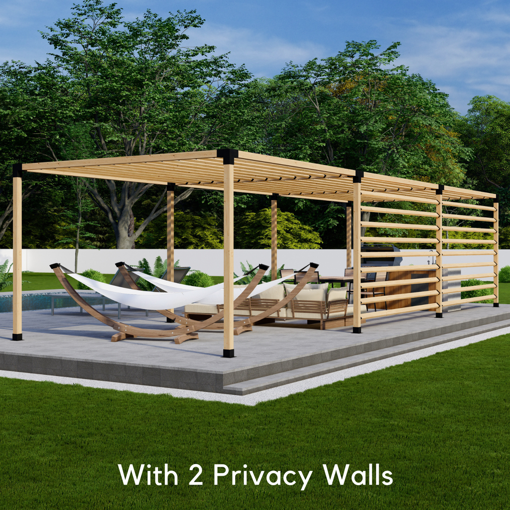 Slatted Angled-Roof Pergola Kit