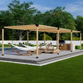 Slatted Angled-Roof Pergola Kit