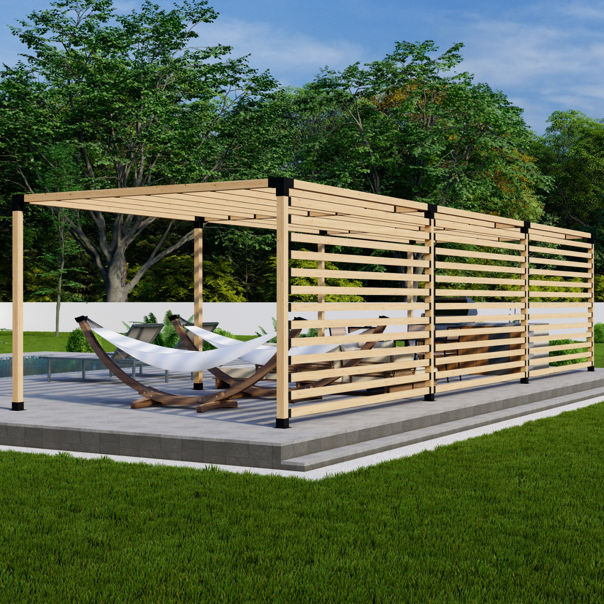 Bracket Kit for a Modern Metal and Wood Pergola