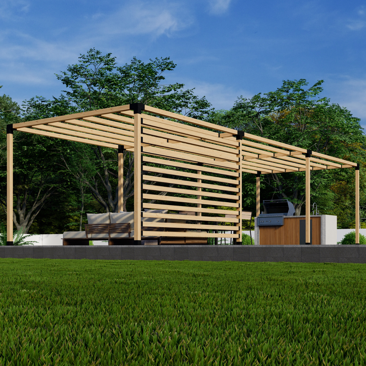 Bracket Kit for a Free-Standing Pergola on Deck